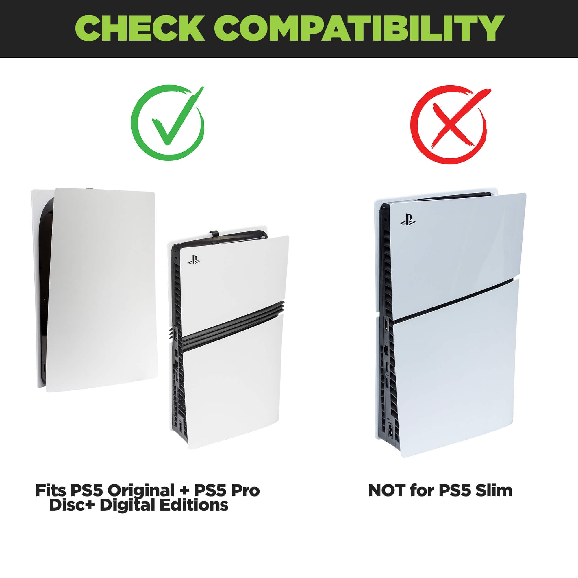 HIDEit Mounts for PS5 Pro and Original PS5 - Patented Wall Mount Kit for PlayStation 5 - Keeps Your Console Cool - American Company - Quality Steel Mount for PS5 and PS5 Pro (Not PS5 Slim)
