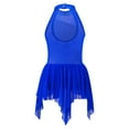 thumbnail image 6 of HULIJA Kids Girls Ballet Dance Dress Sleeveless Sequins Mesh Splice Cutout Back Leotard Dress Royal Blue 8, 6 of 7
