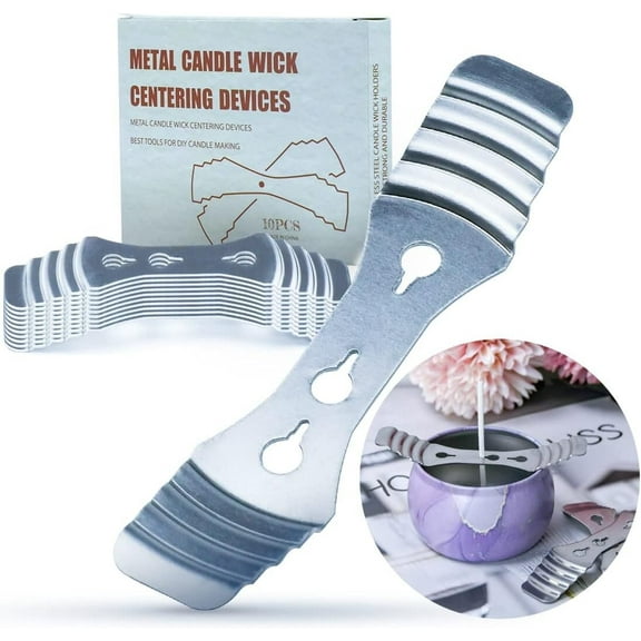 10pcs Metal Candle Wicks Centering Devices, 3 Holes Stainless Steel Candle Wick Holder for DIY Candle Making