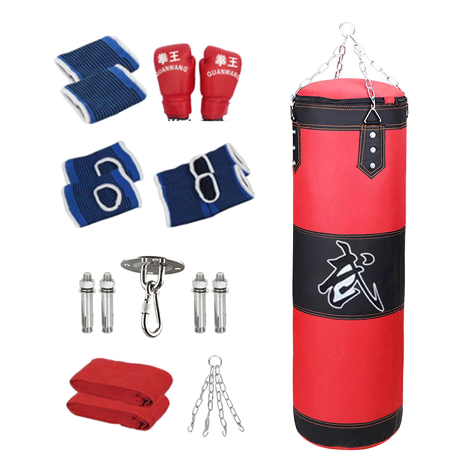 DimyFew Fillable Punching Bag Unfilled Punching Bag Fitness Heavy Bag Workout Boxing Bag Red 100cm