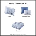 thumbnail image 5 of 5 Pcs Floral Striped Comforter Set, Bedding Set Decor, Twin/Twin  XL, 2 Shams and 2 Throw Pillows, 5 of 8