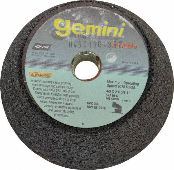 Norton 66243510512 Gemini Portable Snagging Wheel, 4" Diam x 2" Thick