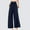 Navy, variant on Womens Pants Plus Size Clerance $5,Women's Summer Comfortable High Waist Sexy Wide Leg Split Bottom Pants Wrapped Yoga Pants Blue XXL