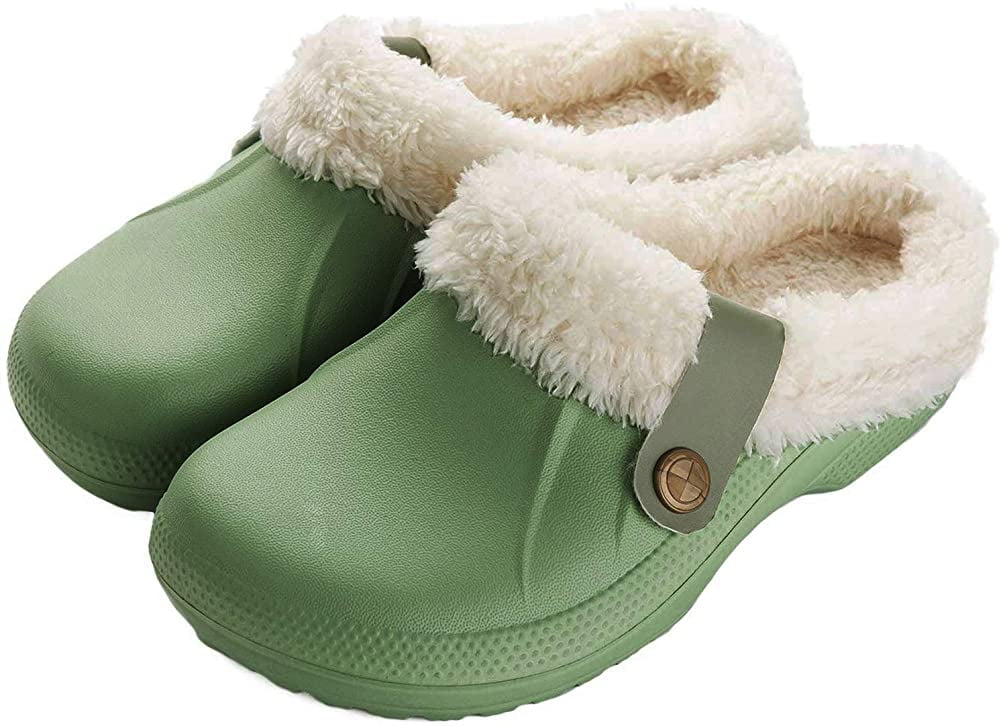 mens fur lined clogs