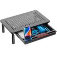 thumbnail image 1 of WALI Base para Monitor con Cajones, Elevador de Monitor Ajustable en Altura Metal, Soporte para Monitor de Computadora con Almacenamiento para Oficina Estudiar Hogar, 37 x 24 cm, Negro (STT003D-B), 1 of 9