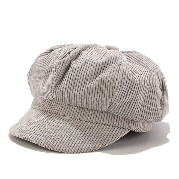 Alitao Beret Hats Beanie Vintage Women Winter Solid Hat Beret Cap Korean Painter Newsboy Berets Newsboy Cap Gray One Size