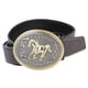 thumbnail image 2 of Cinturón de cuero estilo vaquero con hebilla con estampado de caballo 3D, para hombre, ropa de moda, accesorios de joyería, color café, 2 of 8