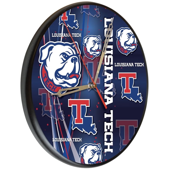 Louisiana Tech University 13" Solid Wood Clock