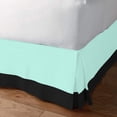 thumbnail image 2 of D.N.G. BEDDINGS 1 Piece Split Corner Two Tone Tailored Bed Skirt, Twin Size 8 Inch Deep Pocket, 800 Thread Count, 100% Egyptian Cotton, Solid Black/Aqua Blue Color., 2 of 3