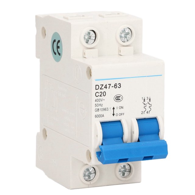 Disyuntor en miniatura Ticfox DZ47-63 C20 PA66 20A 400V Montaje en riel DIN