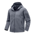 thumbnail image 3 of MHFRRA Chaqueta con Capucha para Exteriores, Cálida, Resistente Al Viento, Suave, Térmica, con Capucha para Clima Frío Gris, 3 of 4