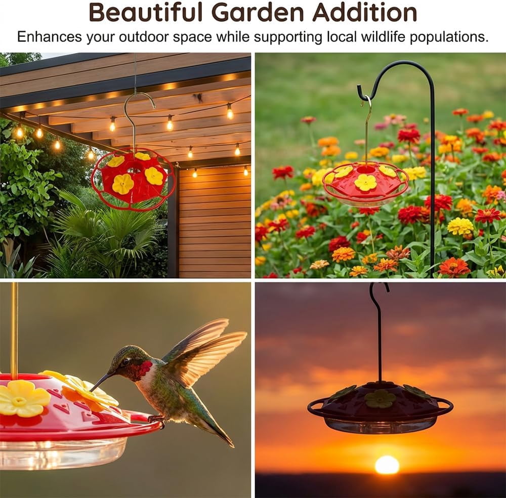 Hummingbird Feeder for Outdoors, 2026 New Multicolor Garden Bird Feeder, Leak-Proof Hanging Nectar Feeder for Backyard, Durable Hummingbird Feeder Bird Feeding Station for Bird Lovers (2Pcs)
