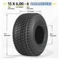 thumbnail image 4 of (2 Pack) 15x6.00-6 Lawn Mower Tubeless Tire, 15x6-6 Garden Tractor Lawnmower Tire, 4 Ply, Turf S Pattern, 4 of 7
