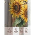 thumbnail image 3 of Sunflowers Sheer Curtains for Living Room Bedroom Rustic Summer Botanical Floral Wooden Grain Sheer Curtains 54 Inch Long 2 Panels Set Light Filtering Curtain Window Treatments Drapes for Dining Room, 3 of 6