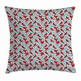 thumbnail image 1 of Northwoods Throw Pillow Cushion Cover, Cardinal Birds Perching Snow Covered Tree Branches Winter, Decorative Square Accent Pillow Case, 24 X 24 Inches, Vermilion Pale Blue and Brown, by Ambesonne, 1 of 2