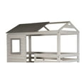 thumbnail image 5 of Donco Kids Deer Blind Child Wood Twin-over-Twin Bunk Bed with Roof and Slats Rustic Light Grey, 5 of 8