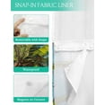 thumbnail image 3 of No Hook Shower Curtains with Snap in Liner, Coastal Beach Waterproof Fabric Shower Curtain, Oil Painting Tropical Palm Tree Starfish Double Layers & See-Through Top Window Bathroom Curtains 36''x72'', 3 of 6