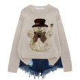 thumbnail image 4 of Chandails Grande Taille pour Femmes 2025 Imprimé Graphique Tendance Manches Longues Col Rond Tricot Automne Décontracté Coupe Ample, 4 of 4