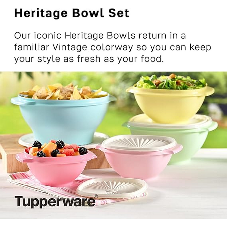 Tupperware Heritage Plastic Food Storage Container Set with