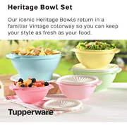 Tupperware Heritage Plastic Food Storage Container Set with Lids (5 Count)