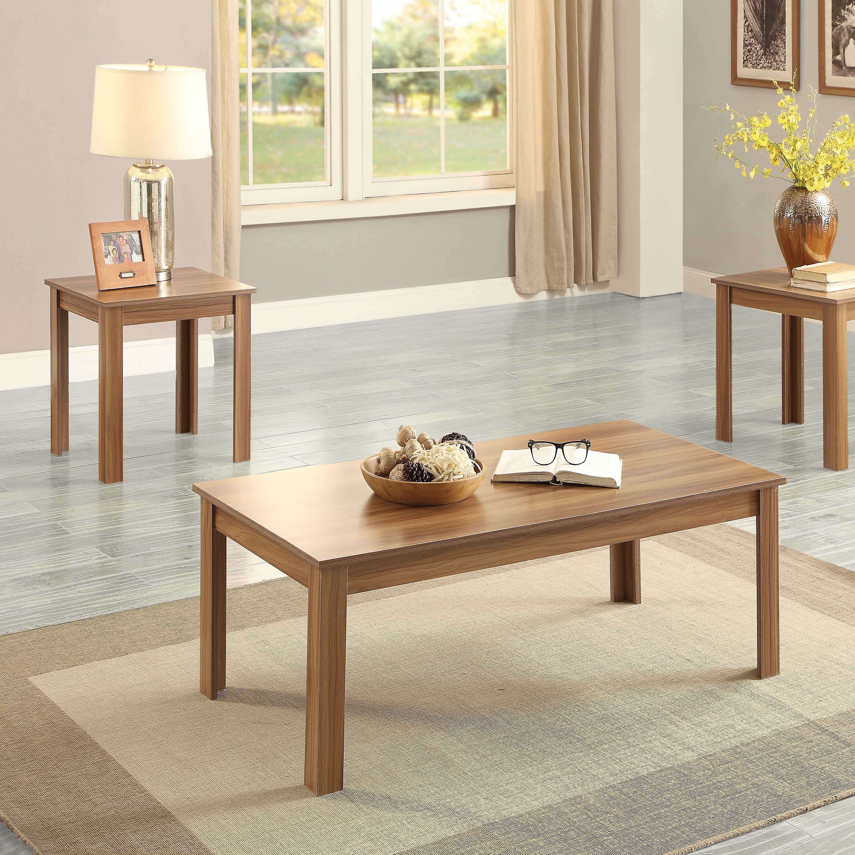 ACME Furniture＿TROY COFFEE TABLE Versailles Rectangular Coffee Table (Cherry Oak) Acme