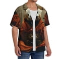 thumbnail image 4 of Honeii 's Jungle Meditating Panda for men's short-sleeved button-up collared shirt featuring a pocket, perfect for beach vacations, and travel adventures., 4 of 5