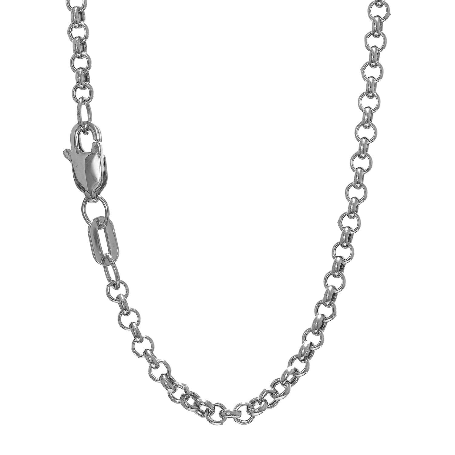 14k White Gold Round Cable ROLO Link Pendant Chain/Necklace 30" 2.3mm 4.3 grams