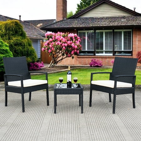 DEAL!!! 3 PS Outdoor Rattan Patio Furniture Set Backyard Garden (Rattan Garden Furniture Sets Best Price)