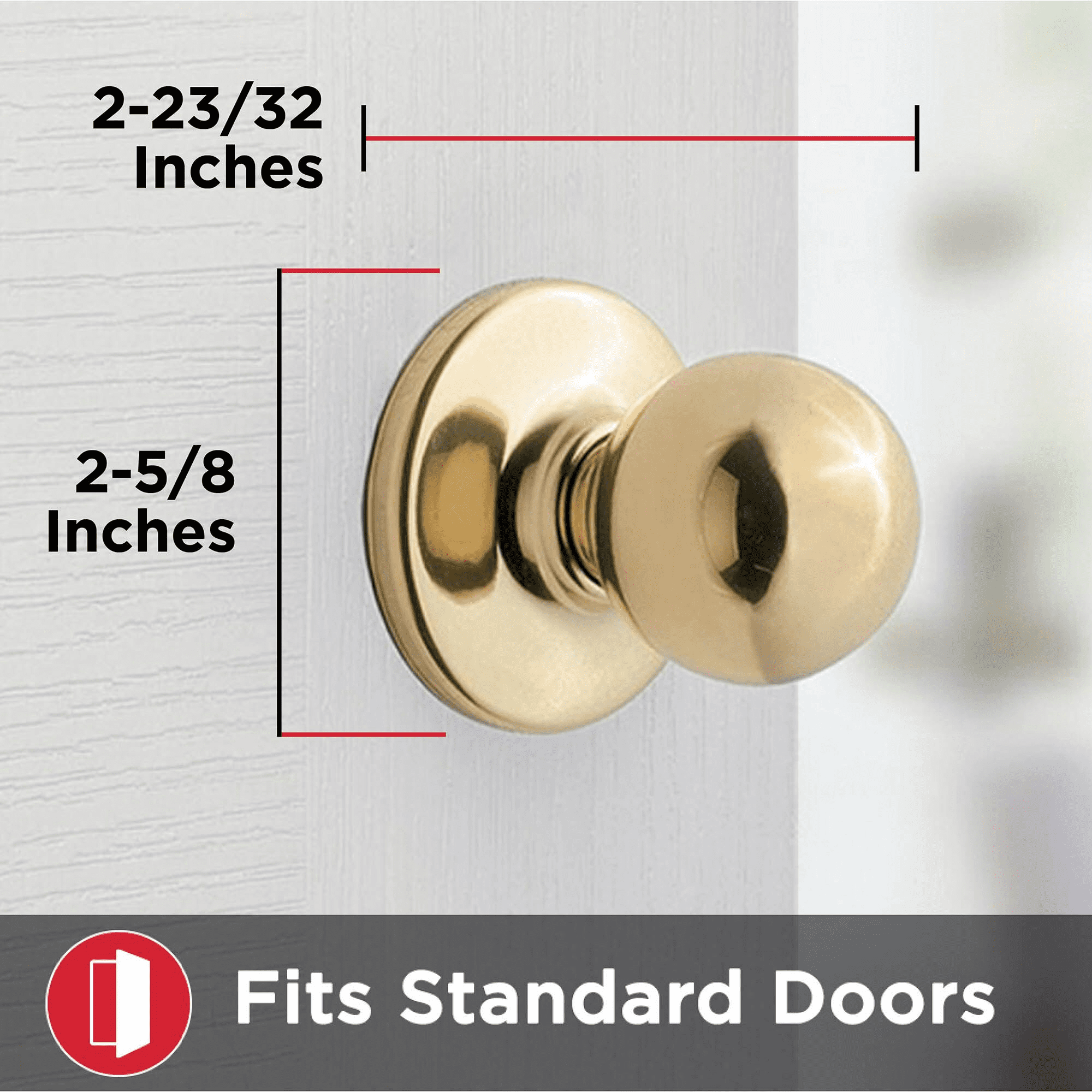 Kwikset Polo Hall/Closet Knob in Polished Brass