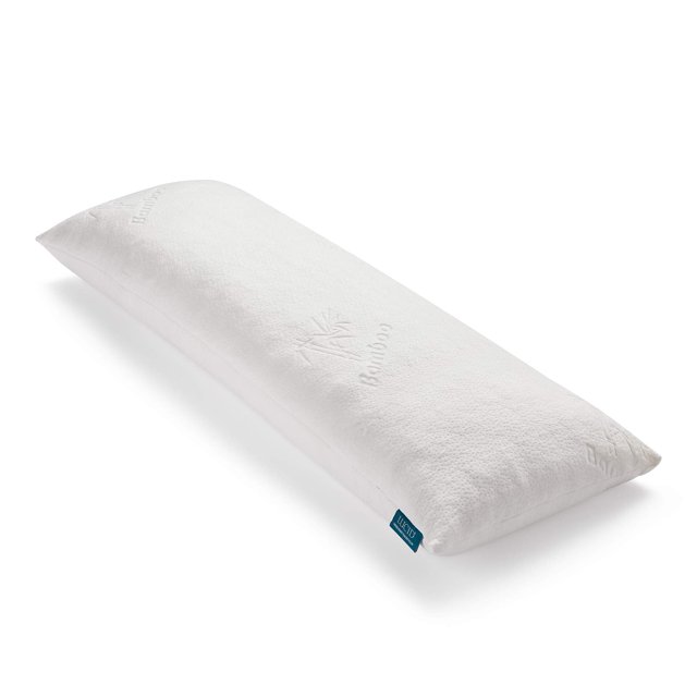 Linenspa - Almohada Corporal de Memory Foam - Funda de Bambú Hipoalergénica - Trozos de Memory Foam con Gel Refrescante - Ideal para Dormir de Lado o Embarazo