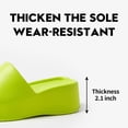 thumbnail image 5 of Stylish Women's Solid Color Sandals, Casual Square Toe High Heel Platform Slides, Comfortable Slip On Slippers, 5 of 6
