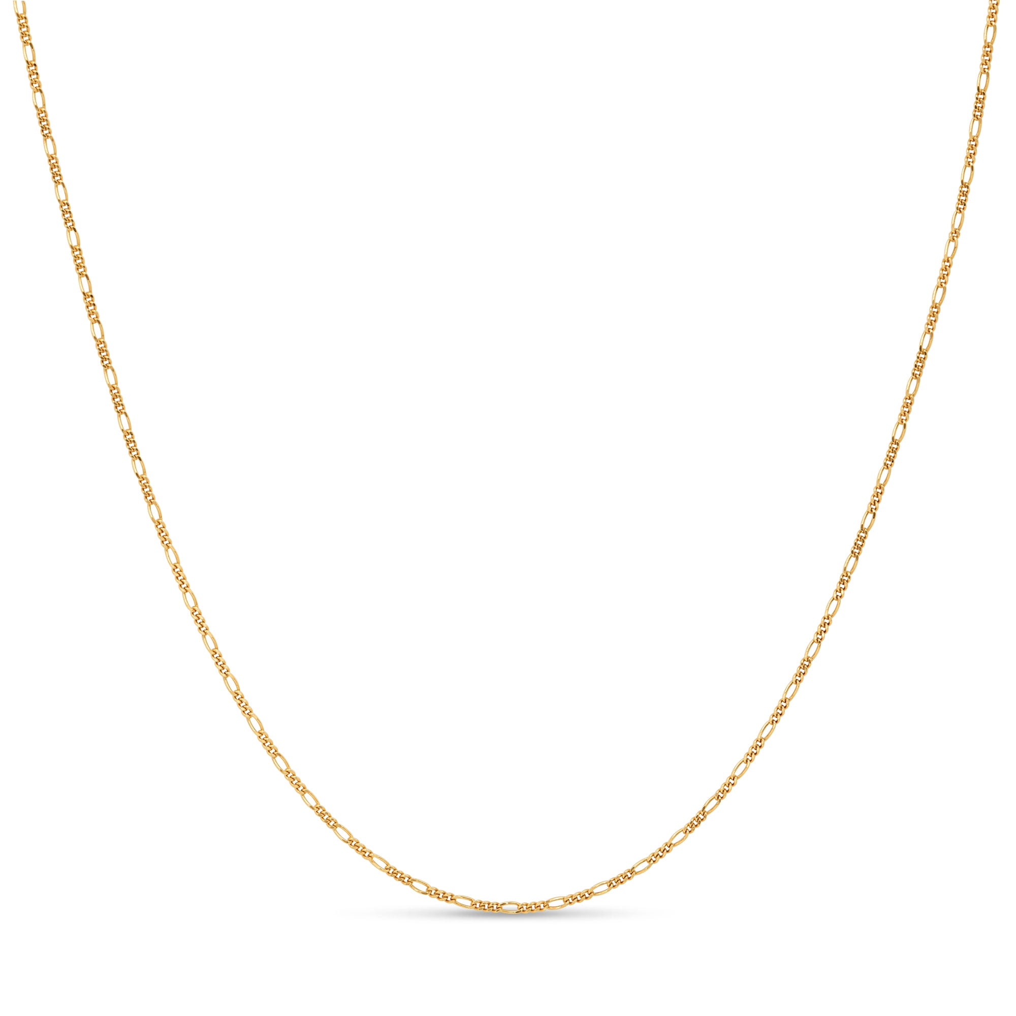 Kezef 1.5mm Sterling Silver Figaro Chain Necklace 30 Inch – Italian Gold Plated Jewelry