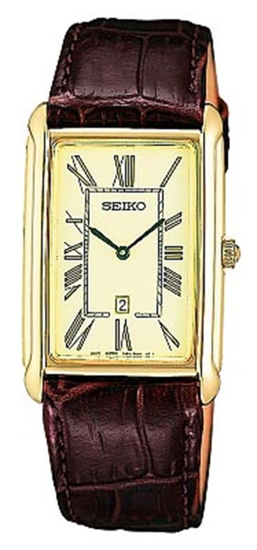 Seiko Men s Rectangular Dial Dress Watch SXB850 Walmart