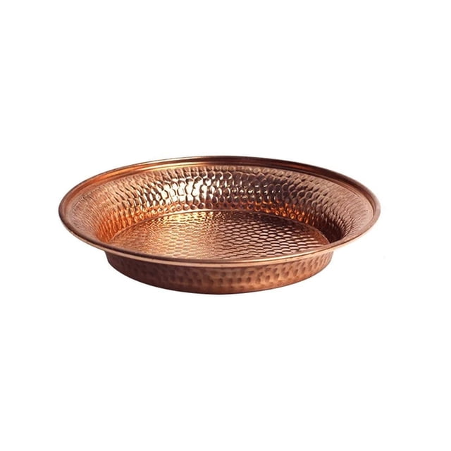 7 Pieces Pure Copper Drinking Plate Dinner Plate Fruit Plate Bread Plate Home Gift Decoration for Kitchen Diner Hotel Party