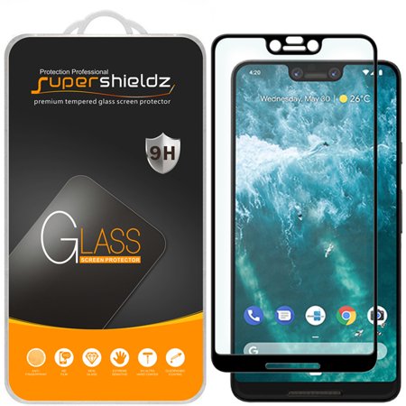 [2-Pack] Supershieldz for Google Pixel 3 XL [Full Screen Coverage] [3D Curved Glass] Tempered Glass Screen Protector, Anti-Scratch, Bubble Free (Black Frame)