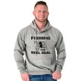 thumbnail image 4 of Fishing Reels Funny Fisher Pun Joke Men's Big & Tall Graphic Hoodie Brisco Brands 3X, 4 of 5