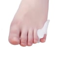 thumbnail image 4 of Corrector de juanetes, corrector de dedo meñique 2 piezas de gel de silicona, para hombres y mujeres, prótesis de juanetes, dedo en martillo, talla única para expandir pies pequeños., 4 of 5