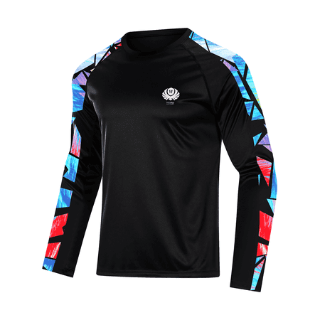 Voofly Sun Protection Shirts for Men UPF 50+ Sun Protection Long Sleeve Fishing Shirt Hiking Running Black XXL