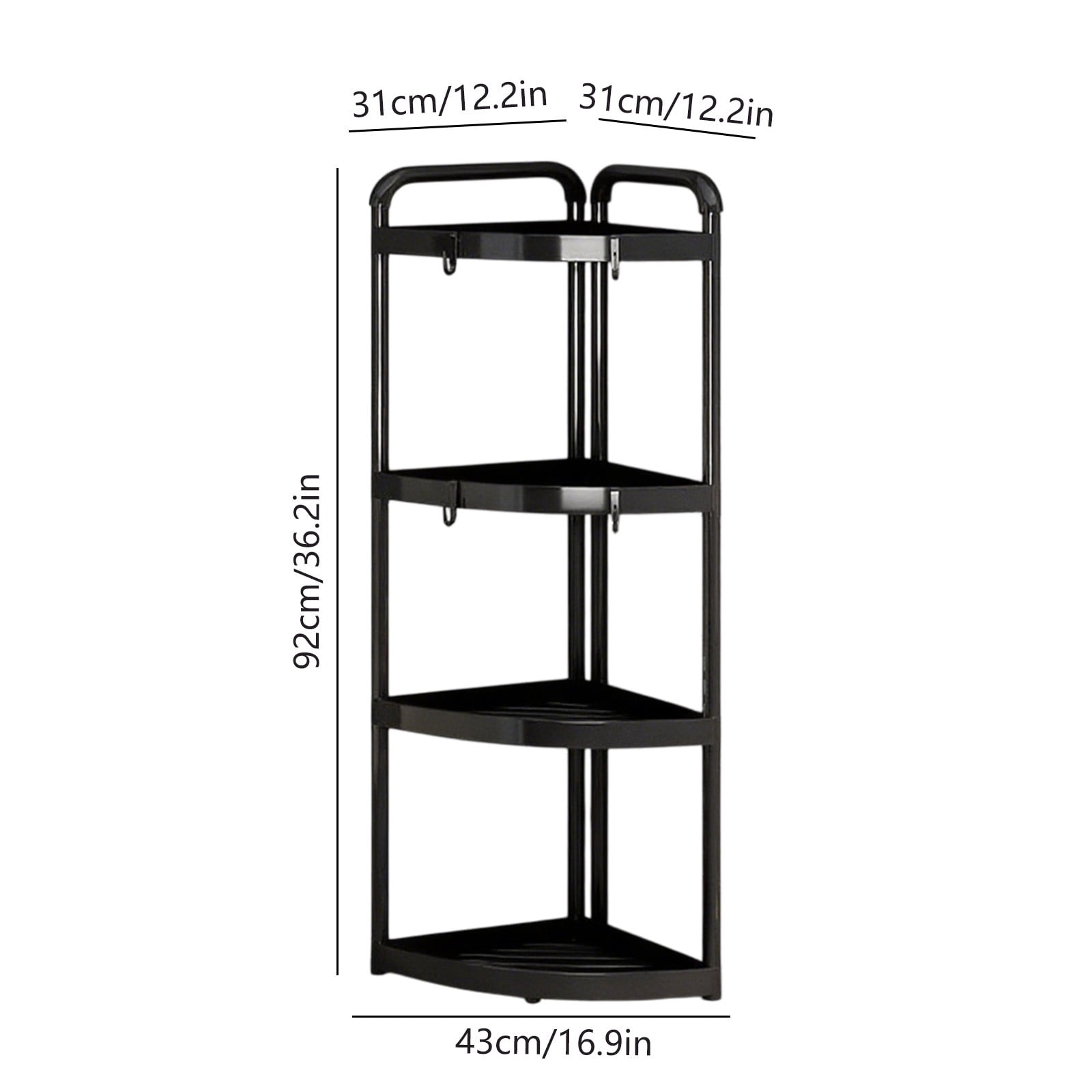 Antqov Corner Shower Caddy Standing 4 Tier Shower Organizer 36x17x12" Plastic Bathroom Shelves Shelf Rack for Bathroom Floor Supplies