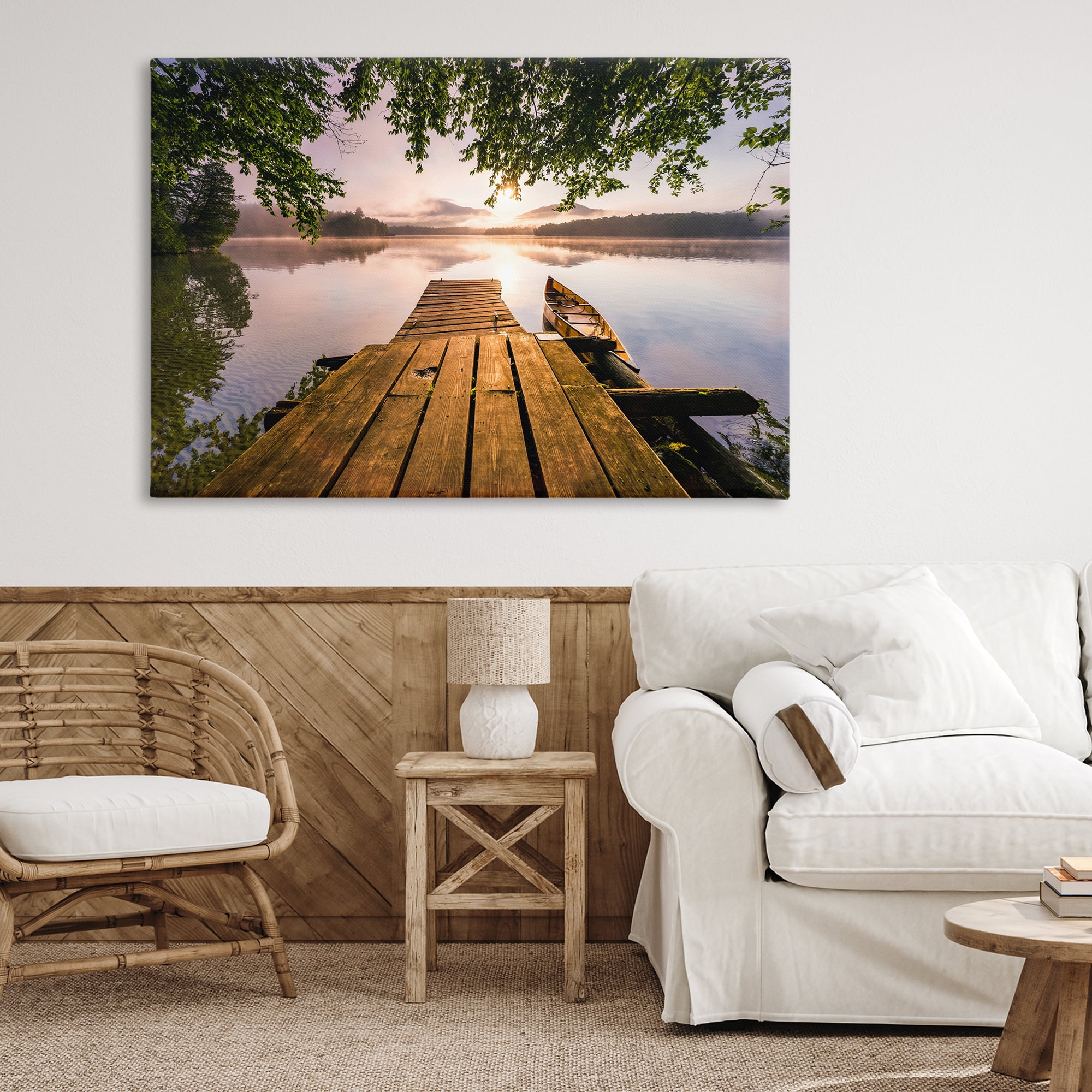 Stupell Industries Misty Morning Light on Lake Canvas Wall Art, design by Jonathan Zaharek