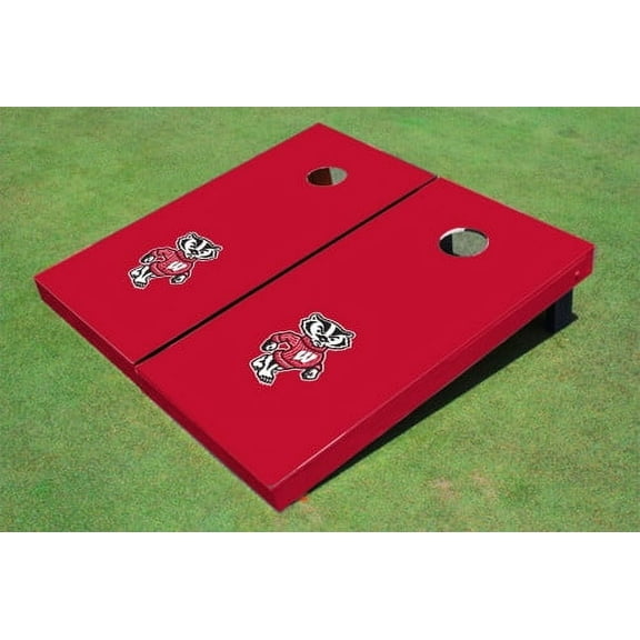 University of Wisconsin "Bucky" Red Matching Solid Cornhole Boards