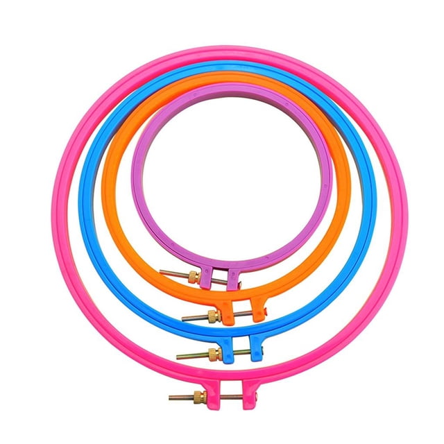 Bordado Plástico Multicolor Círculo Punto De Cruz Anillo De Aro Para Bordado Y Punto De Cruz 4 Aros Scienceny HA023140-00