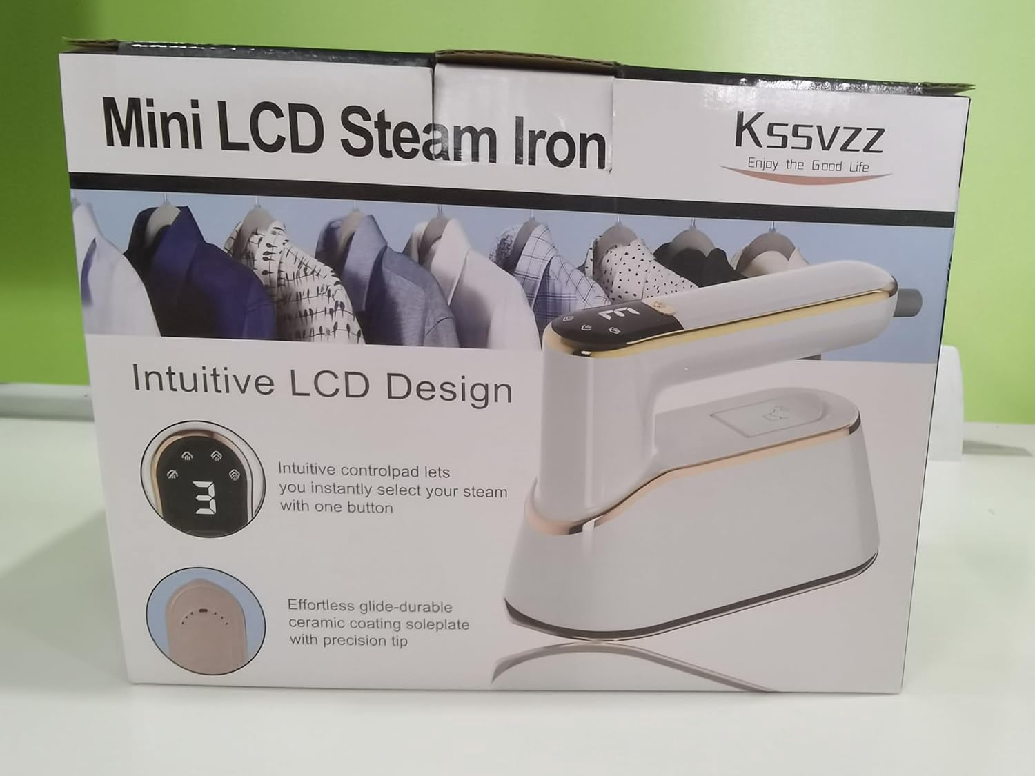 Portable Travel Steamer Iron for Clothes with LCD Display - 4 Mode Handheld Mini Clothing Steam Iron, 1200W Small Garment Steamer, Hand Held Fabric Steamer for Home, Dorm, Travel (120V ONLY)(White)