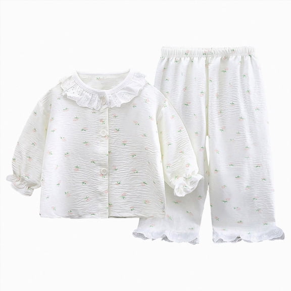 CAUYDY 2T-5T Toddler Girl Clothing Baby Sleepers Cute Long Sleeved Tee Shirt and Elastic Waist Pants 2Pcs Set Little Kids Outfits for Girls Fall Winter Sizes 3-4 Years,White