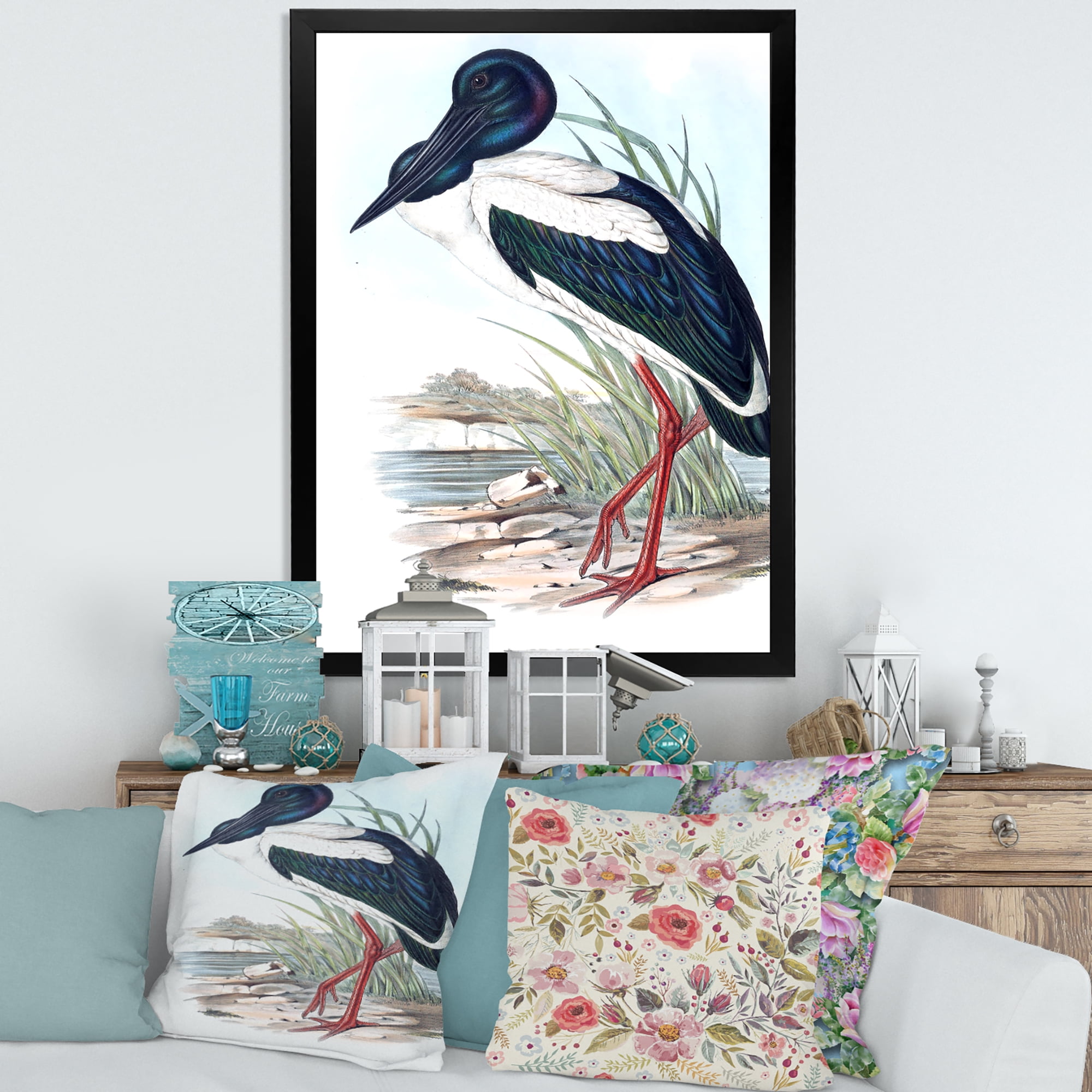 Designart 'Australian Vintage Birds I' Traditional Framed Art Print