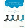 thumbnail image 2 of MeMoi Thin Stripe Cotton Blend Crew Sock - Boys - Male, 10 12, Gray, 2 of 12