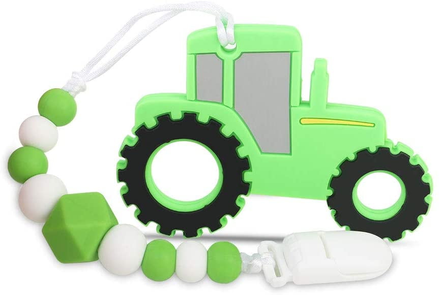 Baby Tractor Car Teething Toy, BPA-free, Food-Grade Silicone Dental Tape Nipple Clip, Effective Pain Relief