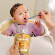 Happy Baby Organics Nutty Blends Stage 2, Bananas & Almond Butter and Bananas & Peanut Butter Organic Baby Food, 8 Ct