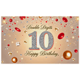thumbnail image 2 of Sparkling Double Digits 10 Birthday Backdrop Banner Happy Birthday Party Decorations Photography Props Background for Kids Birthday Party Celebration Photo Booth Decor, 2 of 8