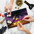 thumbnail image 5 of Tropical Cutting Board, Palm Tree Silhouette on Beach at Sunset Summertime Travel Destination, Decorative Tempered Glass Cutting and Serving Board, Small Size, Purple Orange Black, by Ambesonne, 5 of 5